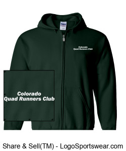 CQR Gildan Heavy Blend Zippered Hooded Sweatshirt Printed - Forest Green Design Zoom